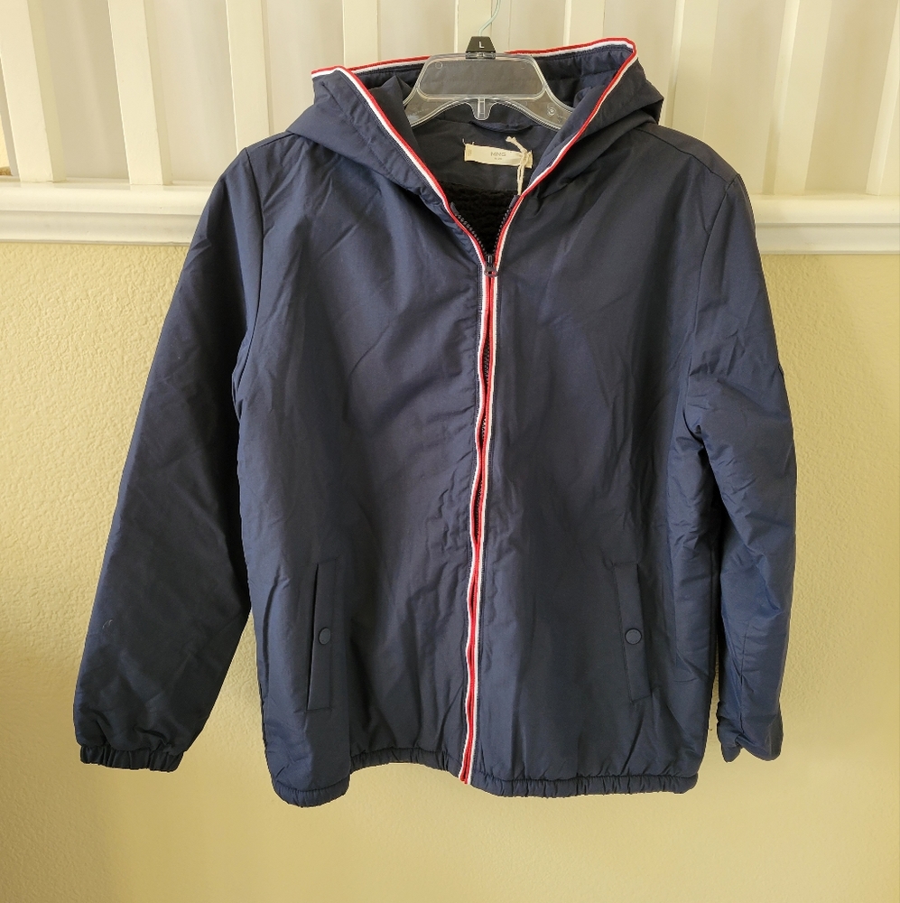 Mango Kid's Faux Fur Lining Hooded Jacket